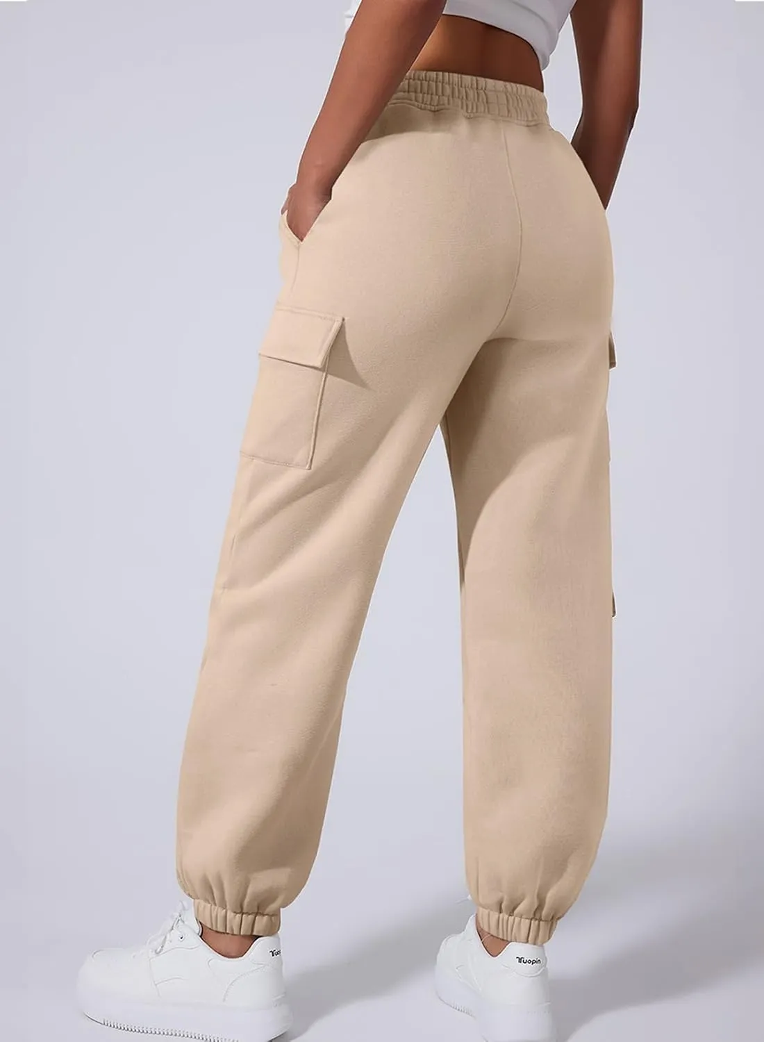Aleumdr Womens Sweatpants Cargo Joggers Baggy Sweat Fall Pants Athletic Cotton Fleece Lined Casual Pants with Pockets