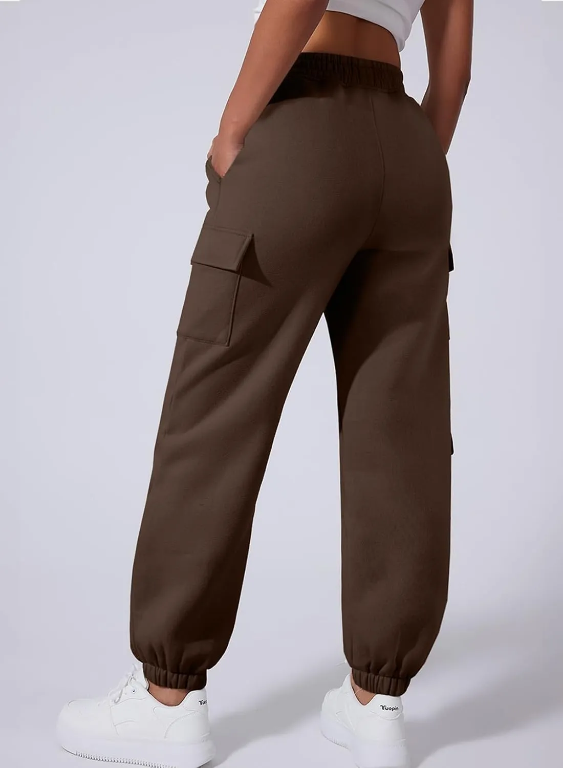 Aleumdr Womens Sweatpants Cargo Joggers Baggy Sweat Fall Pants Athletic Cotton Fleece Lined Casual Pants with Pockets