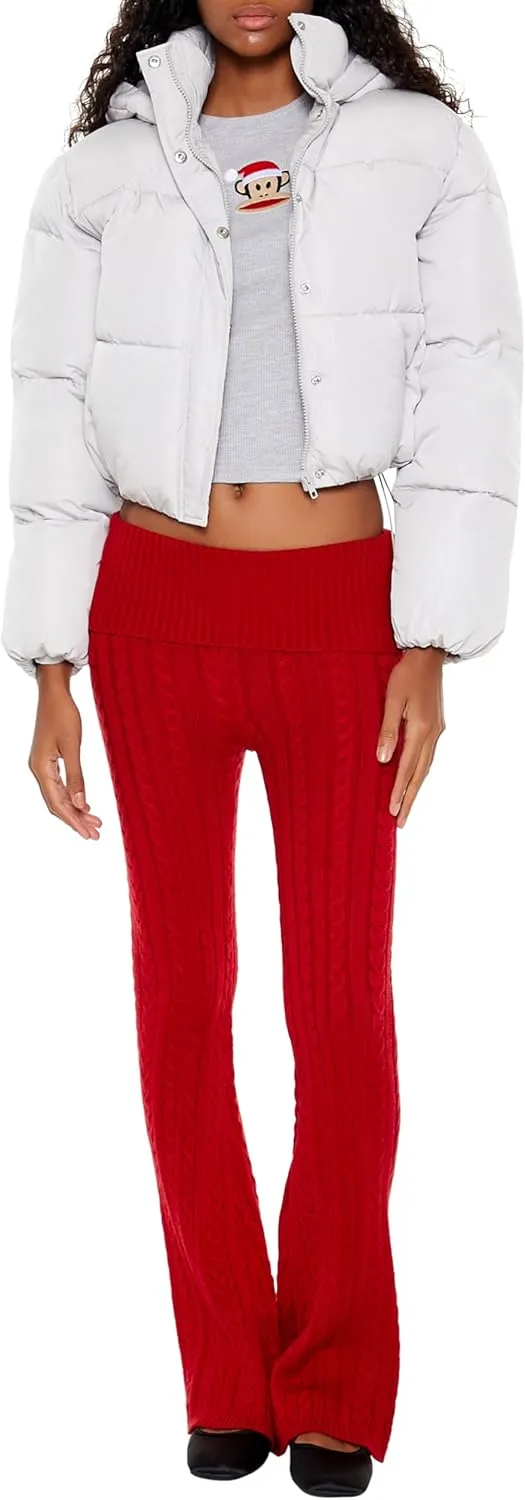 Forever 21 Women's Hooded Cropped Puffer Jacket