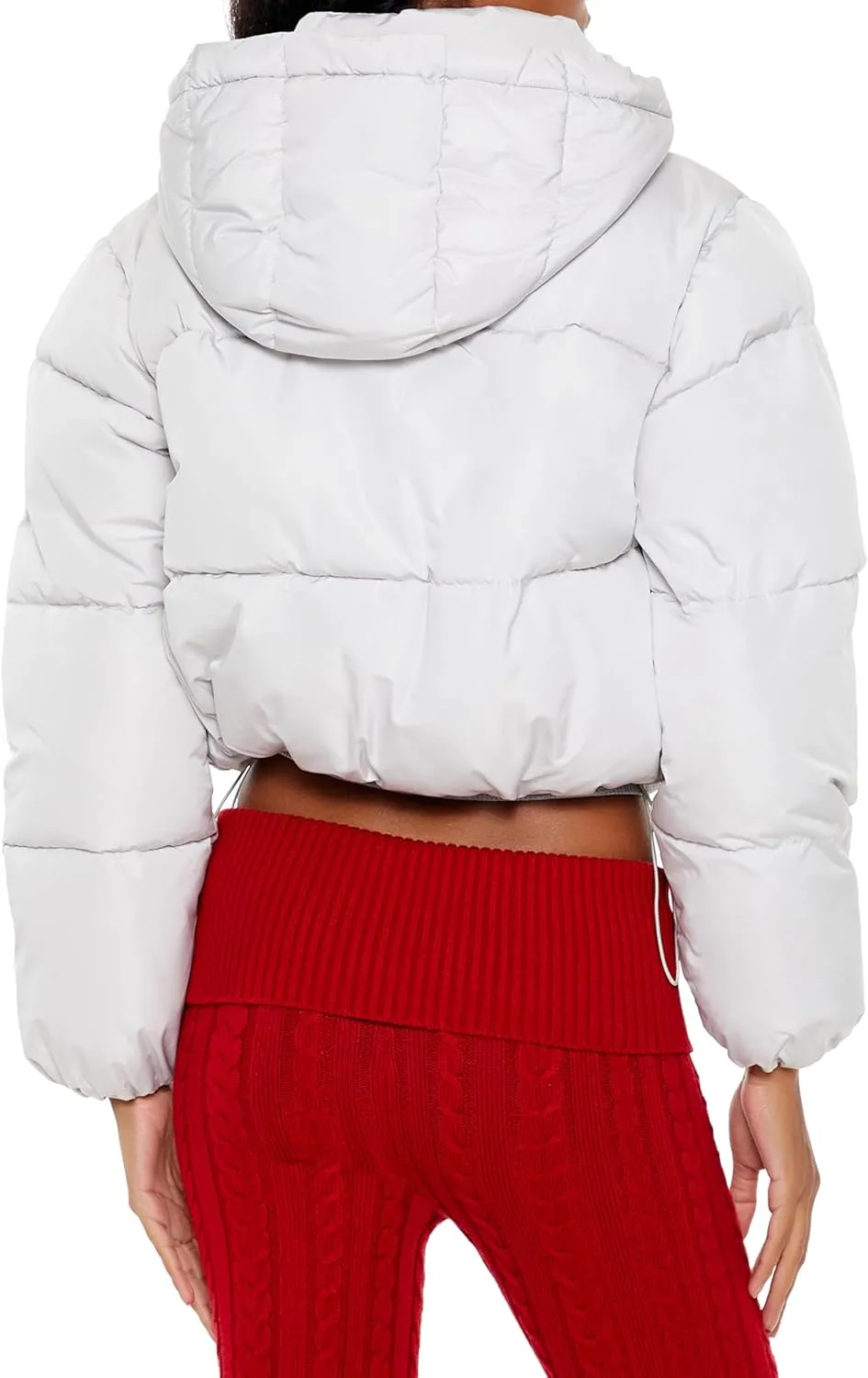 Forever 21 Women's Hooded Cropped Puffer Jacket