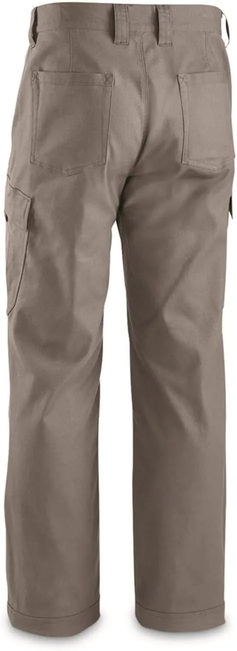 Guide Gear Fleece-lined Flex Canvas Cargo Pants for Men, Relaxed Fit Work Pant with Pockets