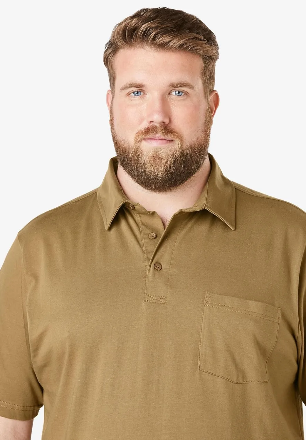 KingSize Men's Big & Tall Heavyweight Jersey Polo Shirt