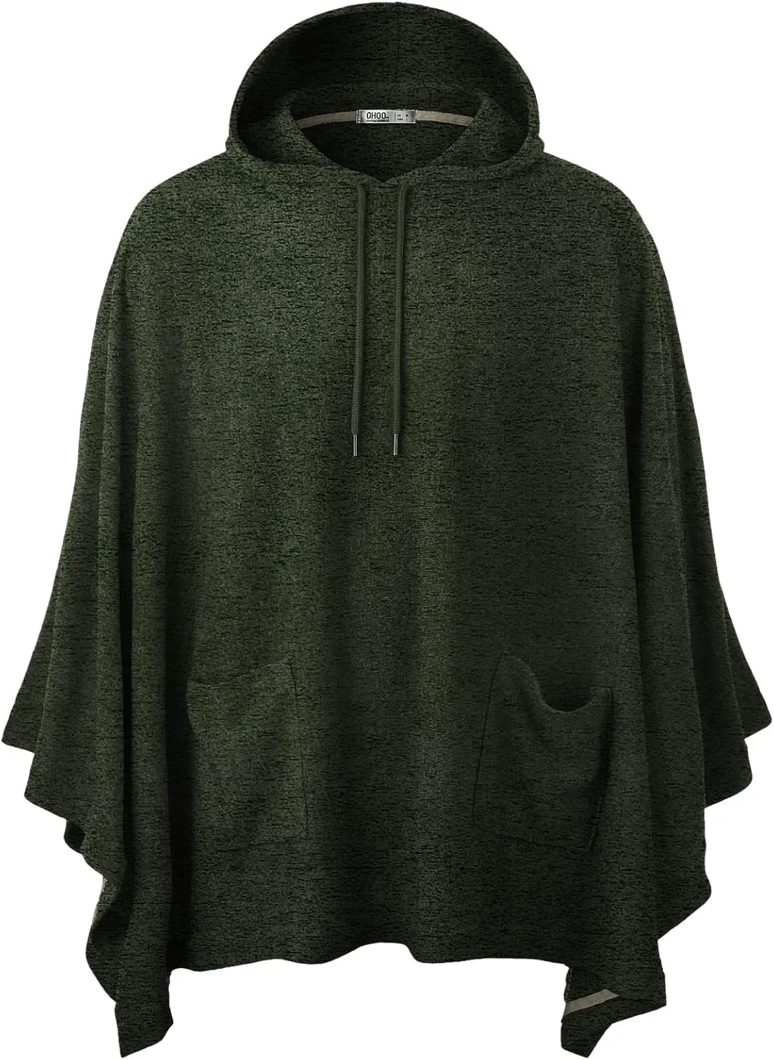 Ohoo Men's Hooded Poncho Cape Cloak Fashion Hoodie Pullover with Pocket