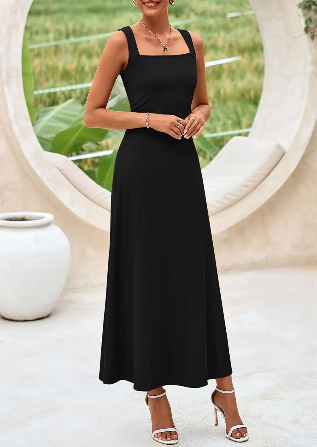 PRETTYGARDEN Skirt Sets Women 2 Piece Outfits 2025 Summer Casual Knit Tank Tops Flowy Midi Skirts Matching Vacation Clothes