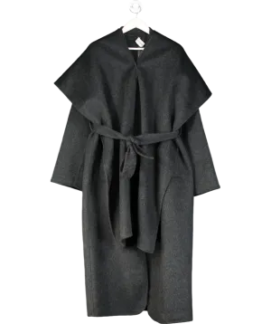 Saison Grey 100% Wool Scarf Coat In Plum One Size