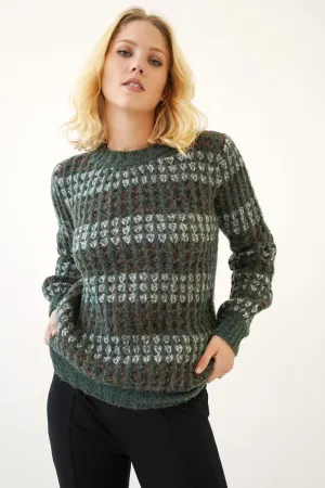 Strip Mock Neck Sweater