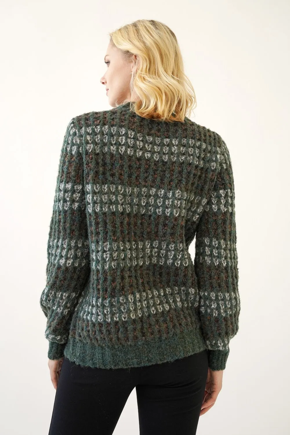 Strip Mock Neck Sweater