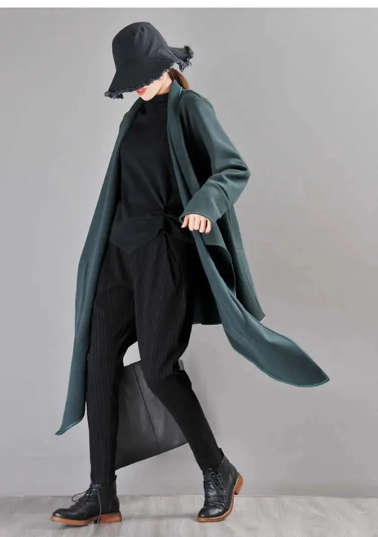 Winter Wool Asymmetrical Coat with Leisure Style