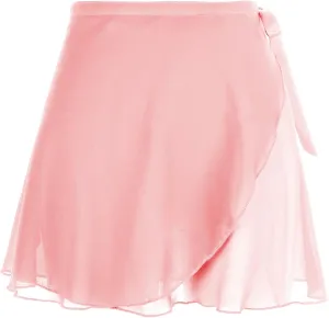 Women's Ballet Wrap Skirt Chiffon Dance Wrap Skirt with Adjustable Waist Tie Gymnastics Ballet Skirts for Women
