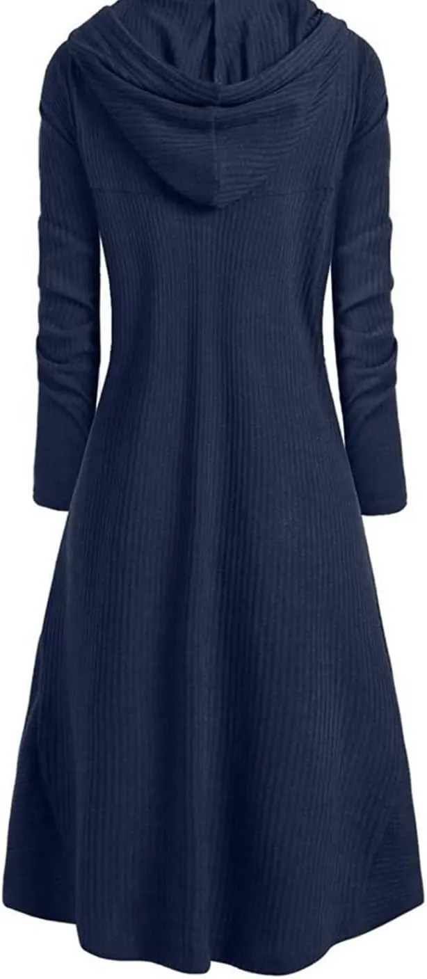 Women's Hooded High Low Drop Shoulder Longline Sweater