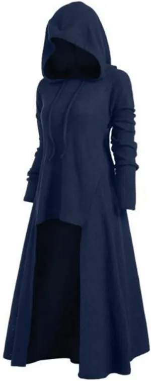 Women's Hooded High Low Drop Shoulder Longline Sweater