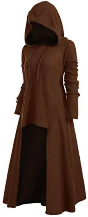 Women's Hooded High Low Drop Shoulder Longline Sweater