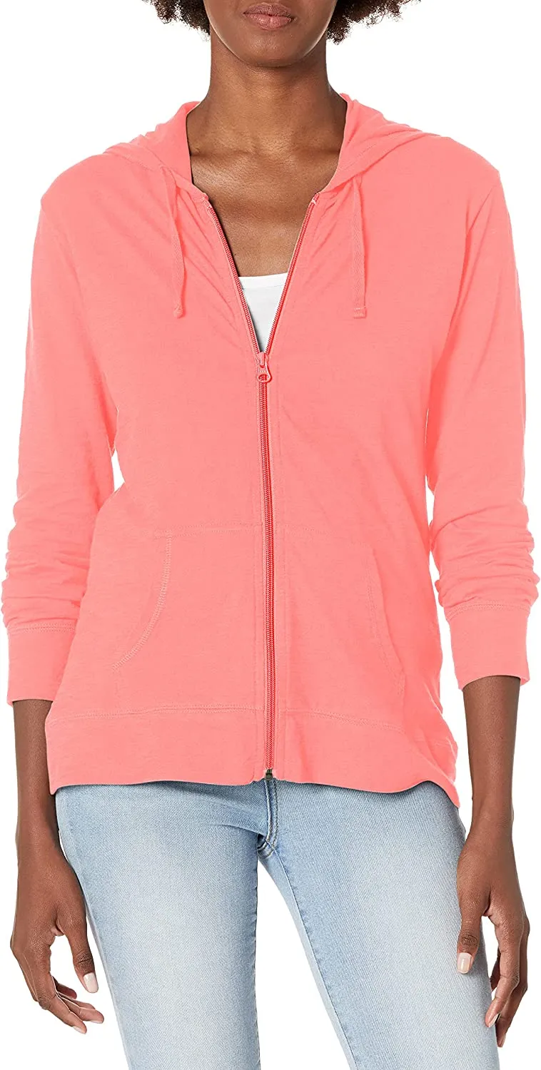 Women’s Slub Hoodie | Women’s Zip-Front Hoodie.
