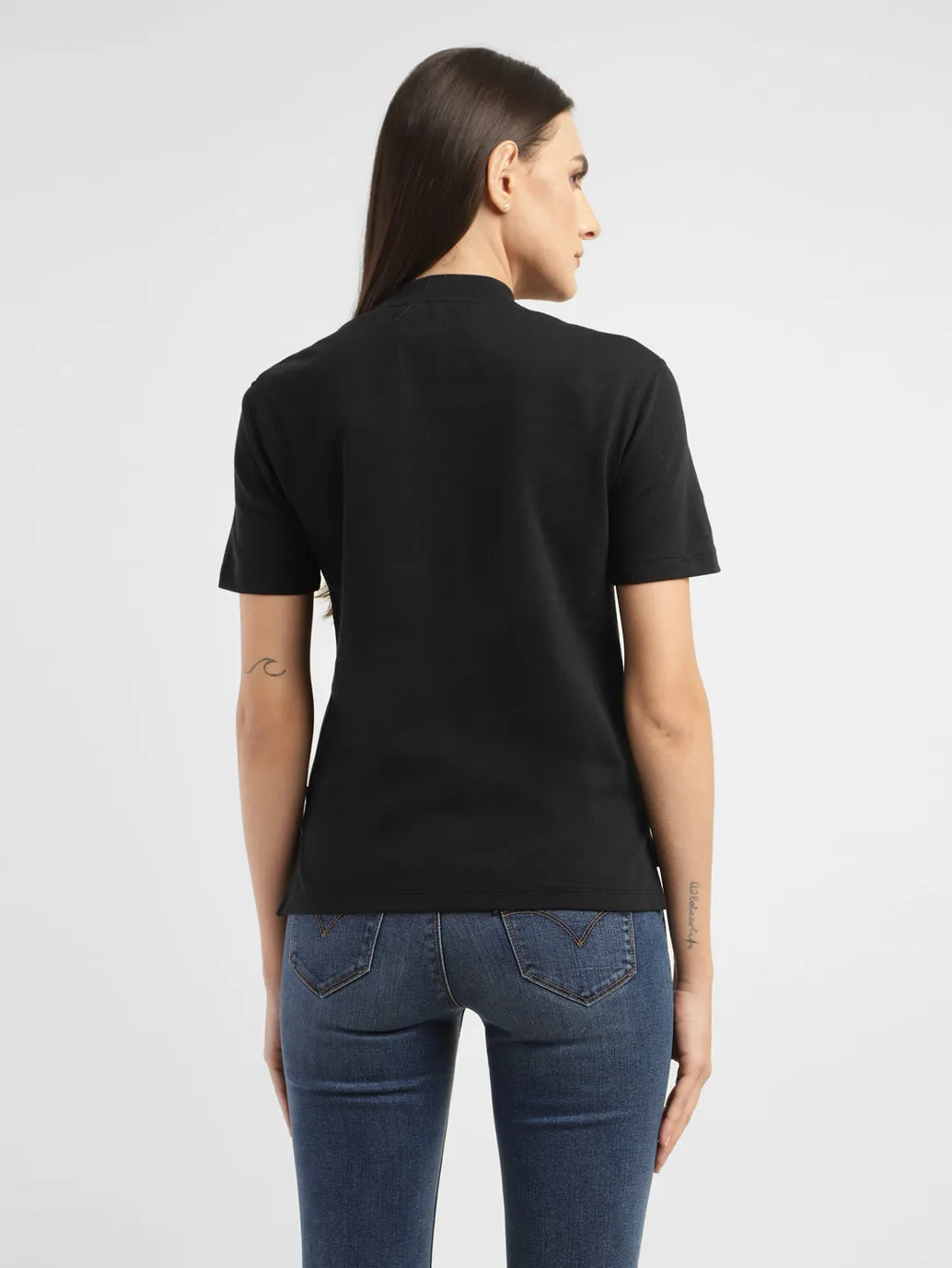 Women's Solid Mock Neck T-shirt