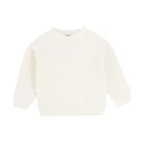 YELL-OH IVORY KNIT MOCK NECK LEAF SWEATER